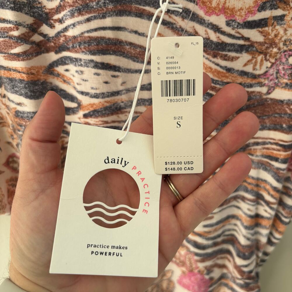 NWT Daily Practice Anthropologie Side Ruched Mini Dress Stretch Boho Clingy Sz S - Picture 6 of 11